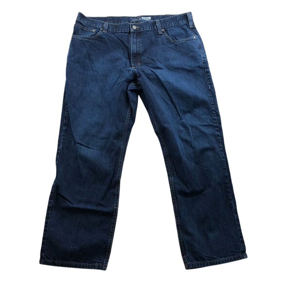 Carhartt Men's Work Jeans Size 40x30 Relaxed Fit Straight Blue Denim Workwear - Picture 1 of 14